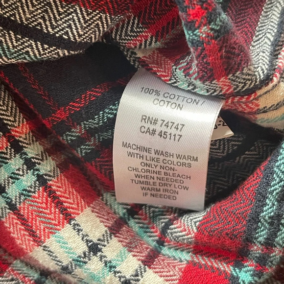 Natural Reflections Plaid Long Sleeve Button Down Flannel Shirt Women’s Large - Picture 7 of 11